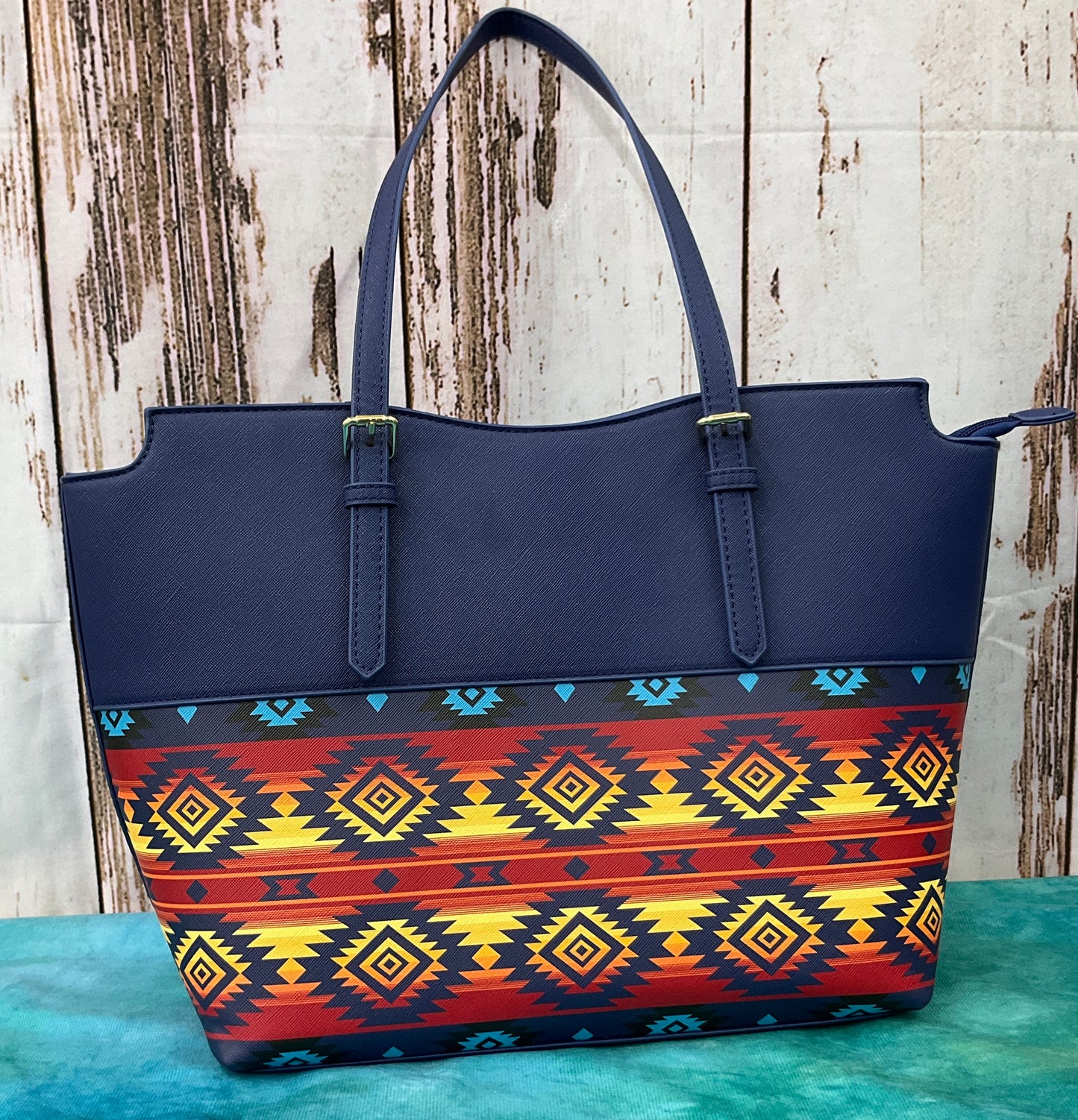 Southwest Tote Bag with Front Zipper