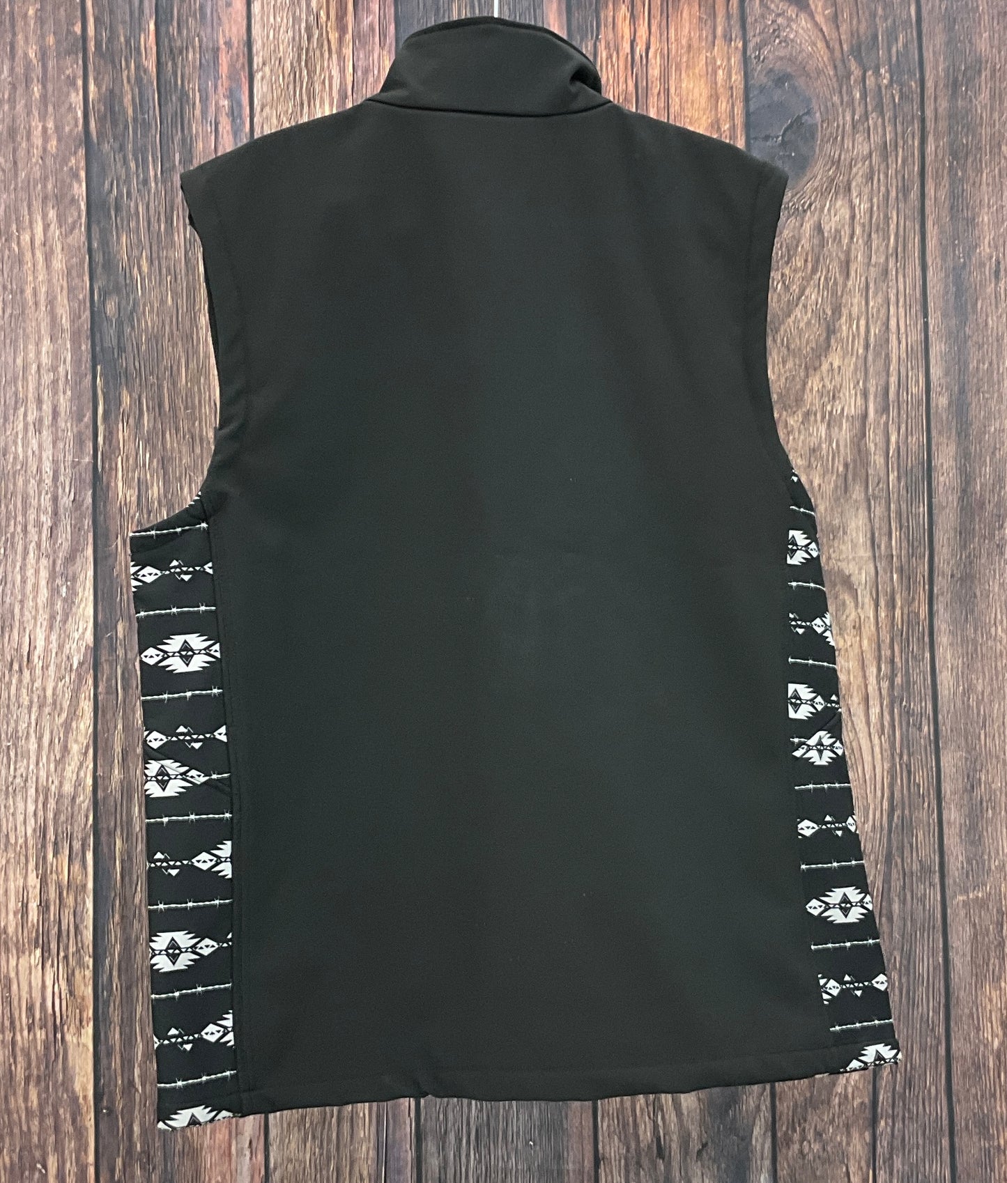 Tonal Aztec Accent Poly Shell Vest