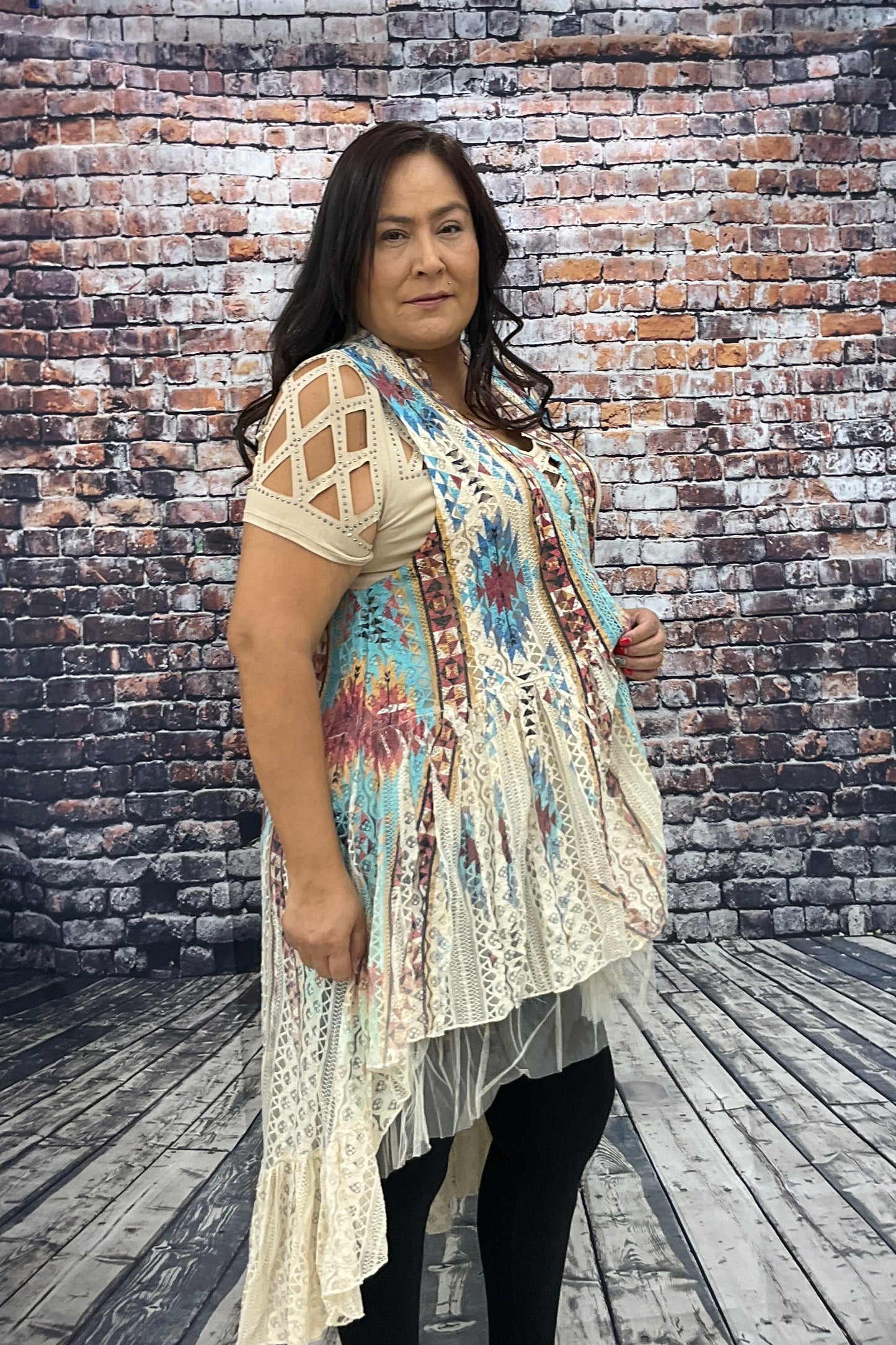 All Lace high Low Vest