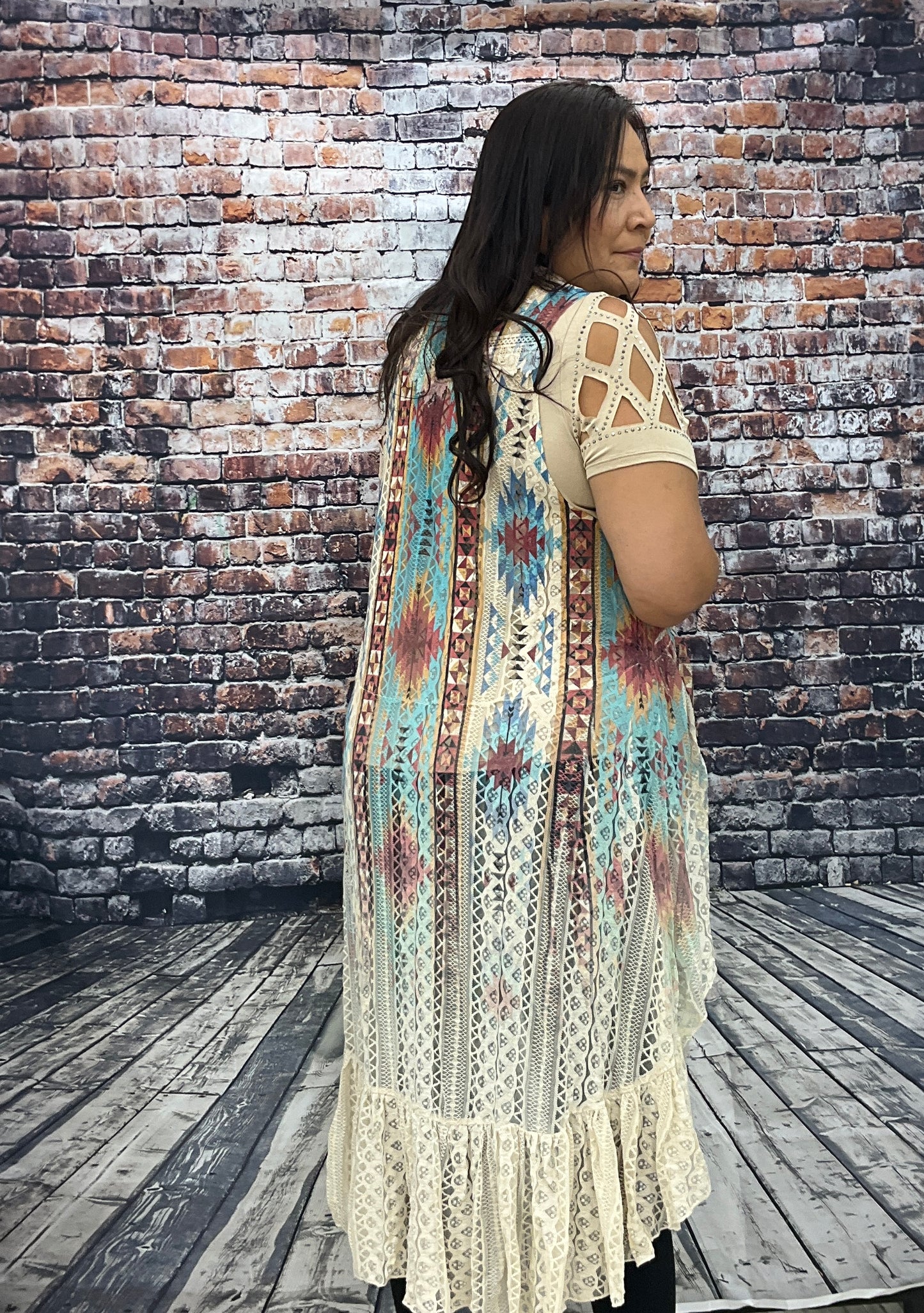 All Lace high Low Vest