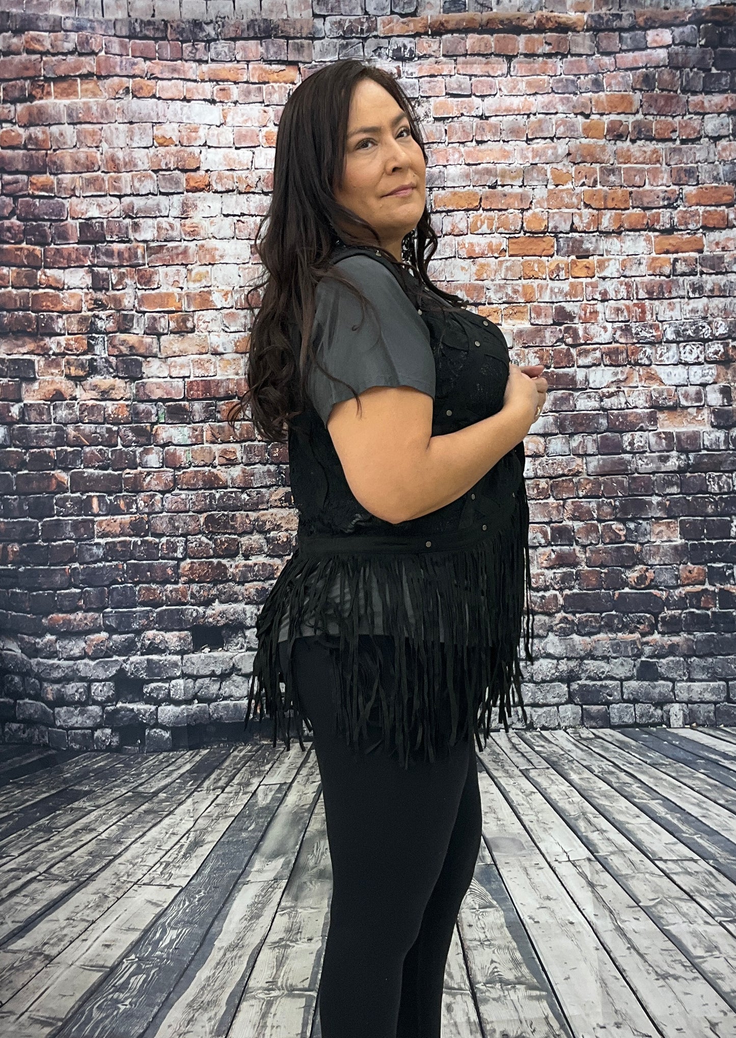 Sleeveless Open Vest W/ Fringes