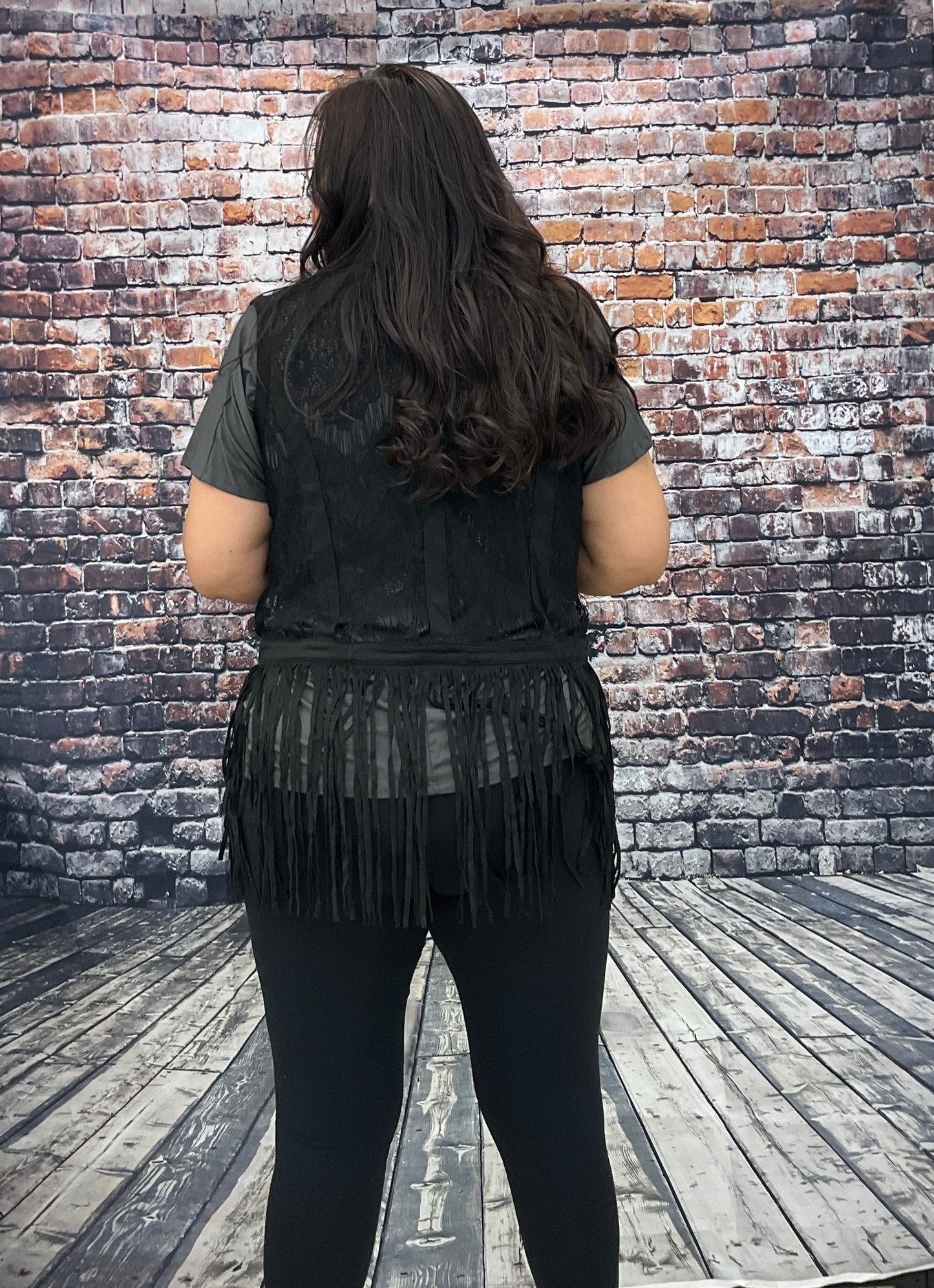 Sleeveless Open Vest W/ Fringes