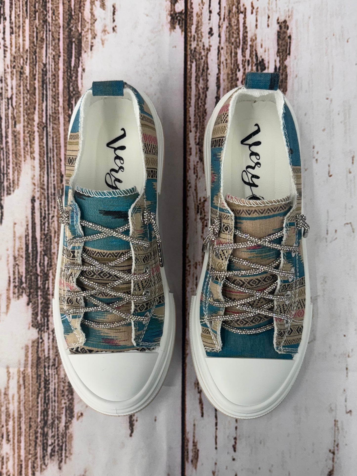 Very G Aman Printed Turquoise Sneakers Womens