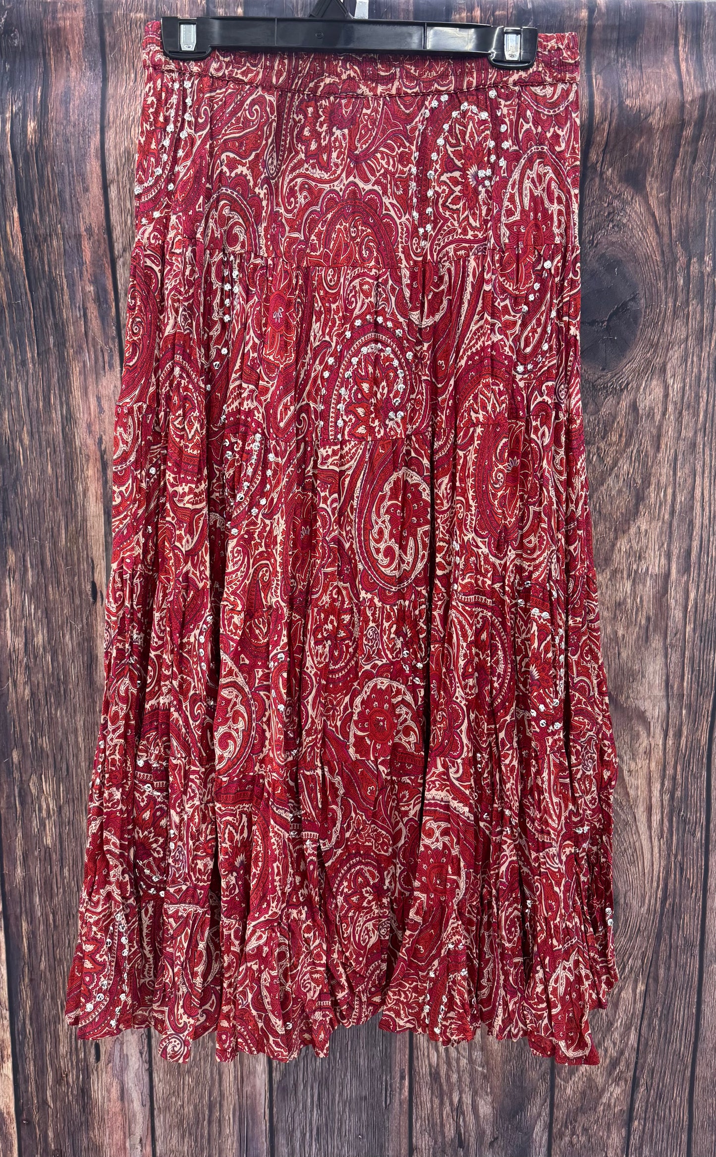 Sequins Cotton Tiered Long Skirts