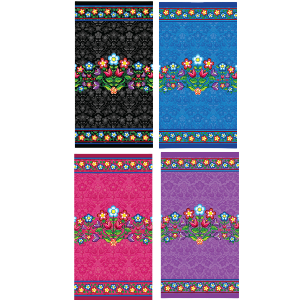 Floral Gathering Beach Towels