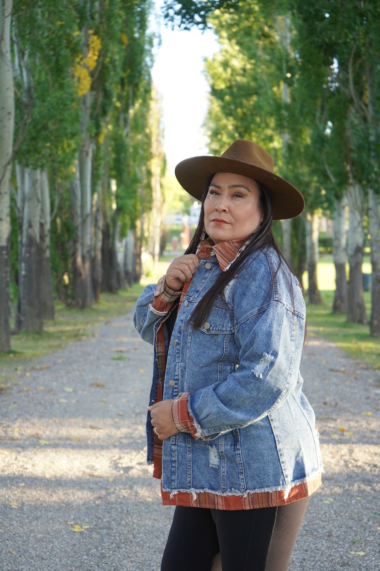 Denim Jacket w/ Flannel collar