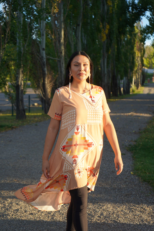 Long Native Print Dress