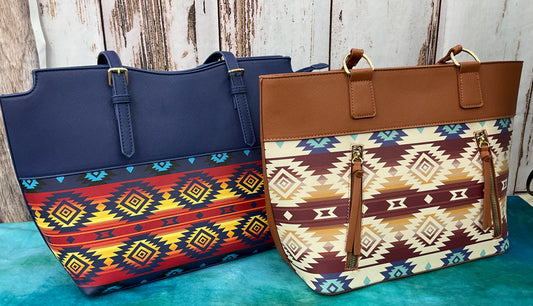 Southwest Tote Bag with Front Zipper
