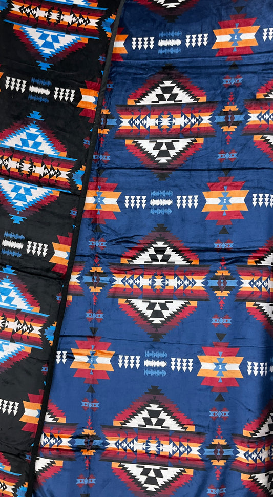 Queen Geometric Mink Blanket