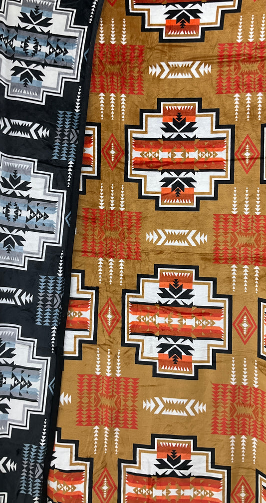 Queen Aztec Mink Blanket