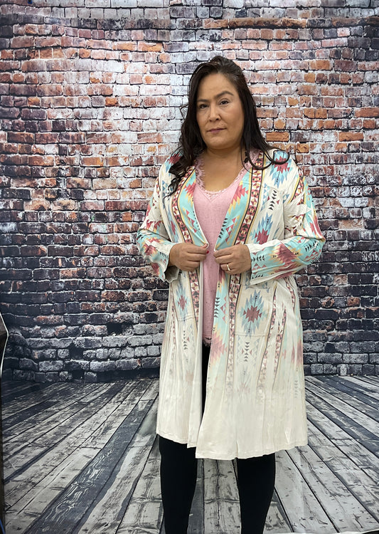 Faux Suede Cardigan Duster