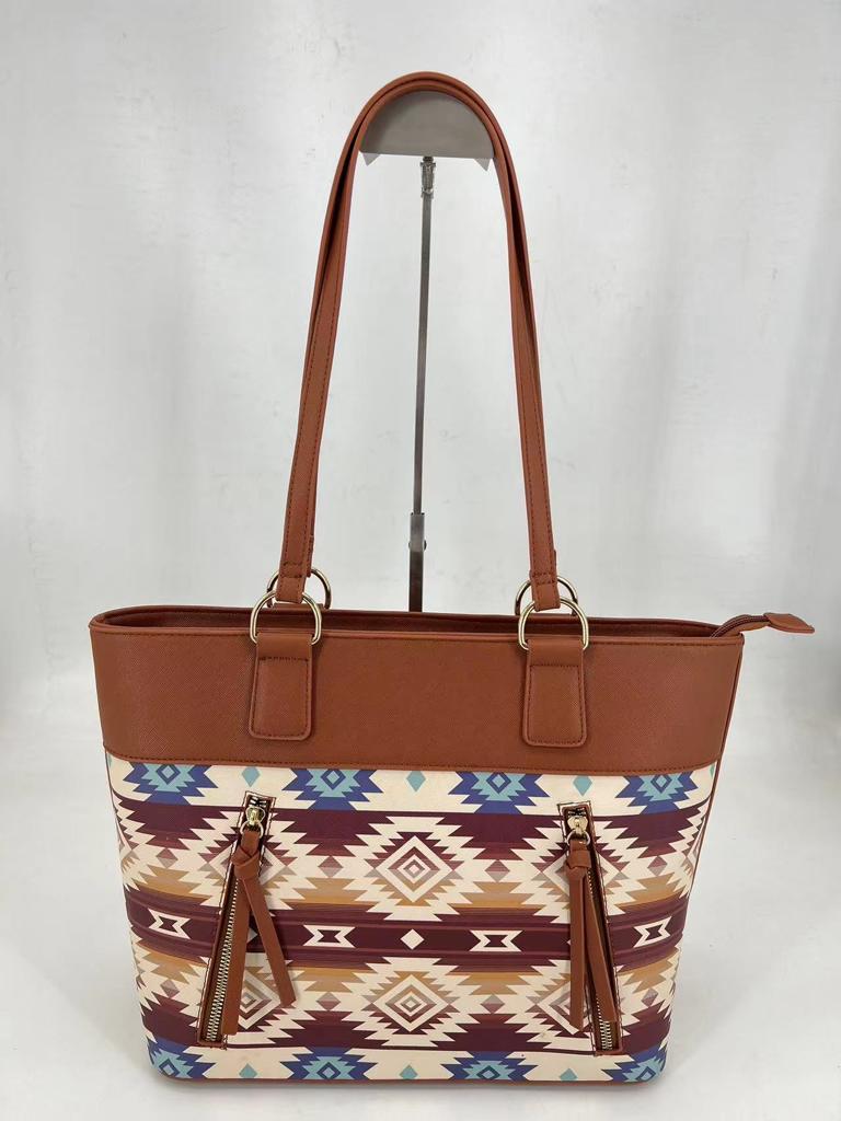 Southwest Tote bag with front Zipper